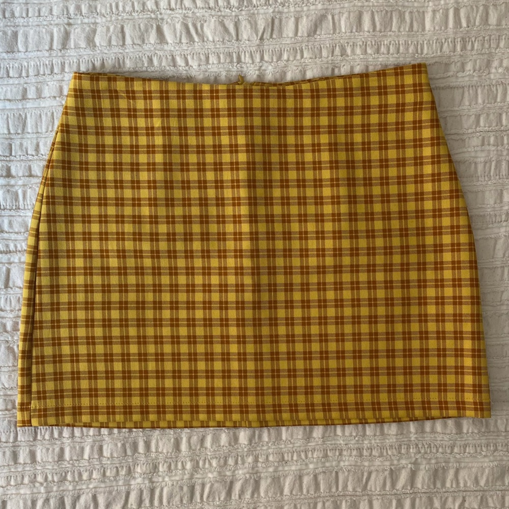 Yellow Plaid Mini Skirt